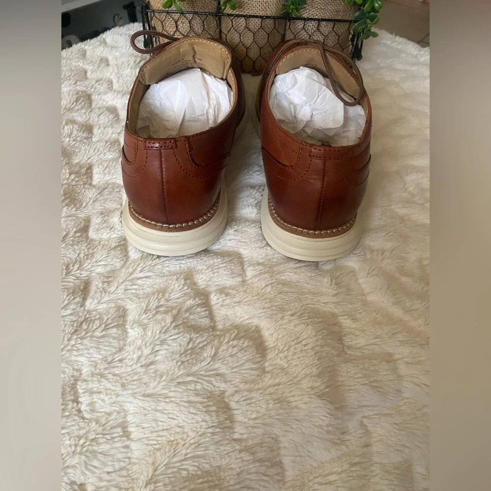 Rich Brown Leather Derby Shoes men size 8‎ 1/2 m